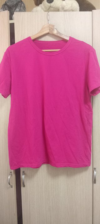 Camiseta rosa mujer manga corta
