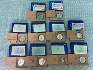 Colección completa de 5 ecus y 5 euros