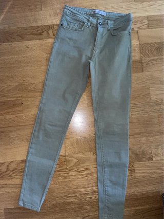 Pantalones Zara Verde Talla S