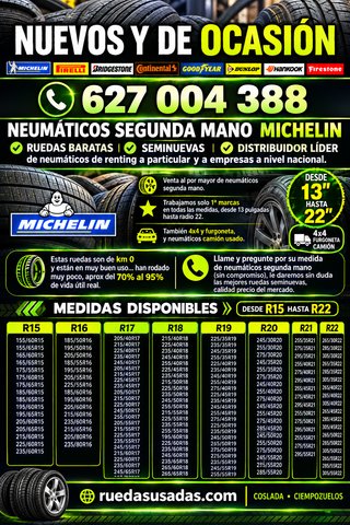 Neumáticos Usados 155/65r14, 165/65r13, 205/55r16