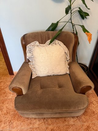 Sillón de Terciopelo Marrón