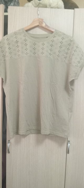 Camiseta mujer manga corta verde oliva