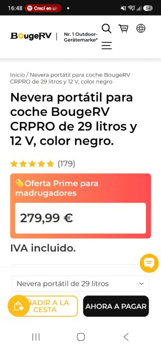 Nevera Portátil BougeRV 29L