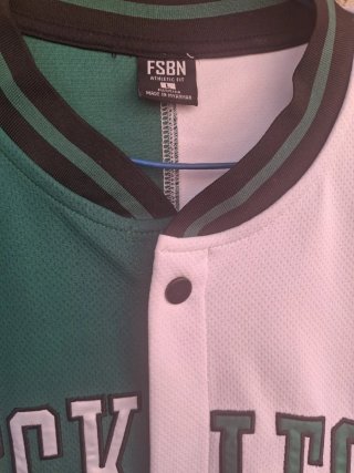 Camiseta Deportiva FSBN Hombre Verde/Blanco