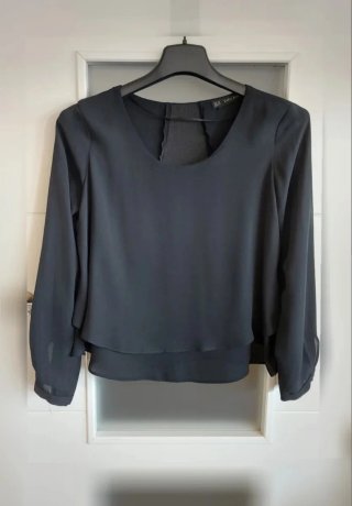Zara Talla XS - Blusa Gasa Doble Capa Manga 3/4
