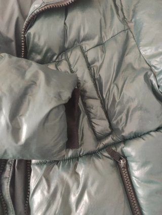 Cazadora Acolchada Zara Verde Metalizado