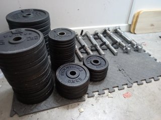 Pesas mancuernas gym en casa