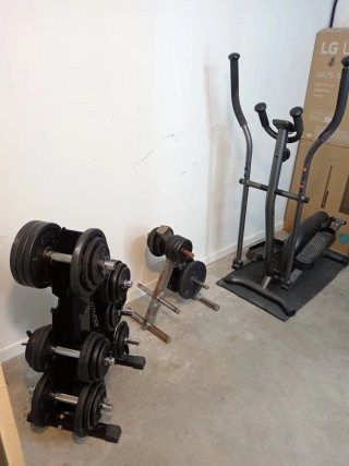 Pesas mancuernas gym en casa