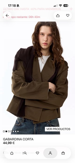 Gabardina corta kaki