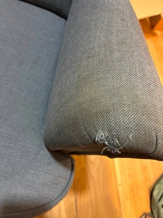 Sillón orejero Ikea gris tela STRANDMON