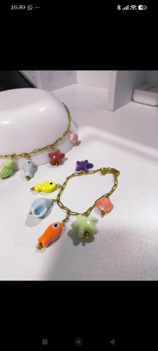 Set de Collar y Pulsera con Abalorios
