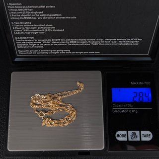 Cadena Singapour de oro de 18k. 2.84 g. 60cm.