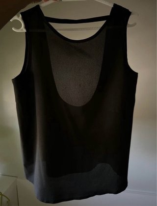Blusa tirantes negra transparente