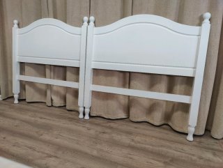 2 Cabeceros Madera Maciza Blancos