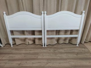 2 Cabeceros Madera Maciza Blancos