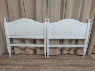 2 Cabeceros Madera Maciza Blancos