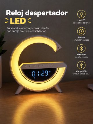 Reloj Despertador LED con Bluetooth