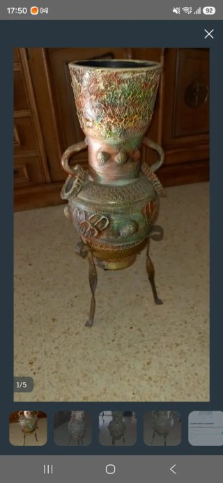 Jarrón Paraguero Antiguo de Terracota