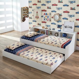 Cama Nido Infantil Blanca+Colchón