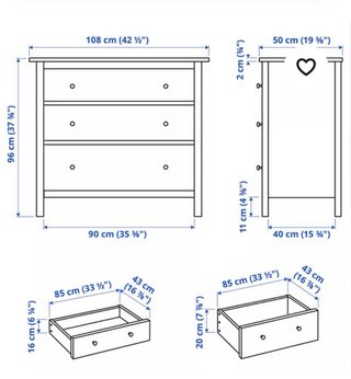 Cama Diván + Cómoda IKEA Hemnes Blanco