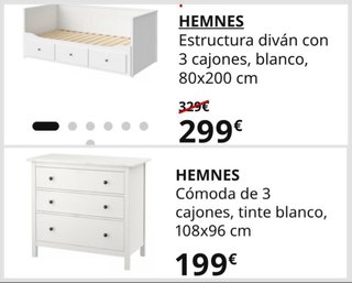 Cama Diván + Cómoda IKEA Hemnes Blanco