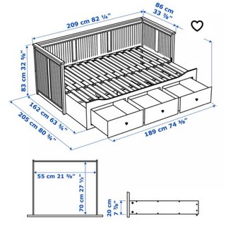 Cama Diván + Cómoda IKEA Hemnes Blanco