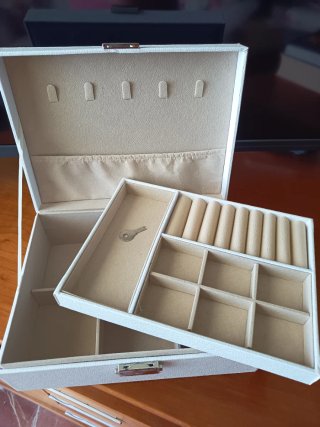 Joyero blanco dos niveles