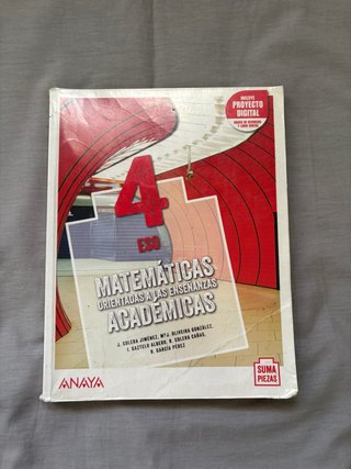 Libro matemáticas 4 eso