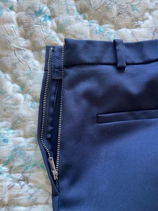 Pantalones de vestir Zara Woman azul marino