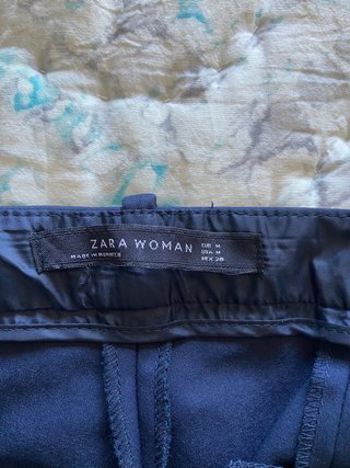 Pantalones de vestir Zara Woman azul marino