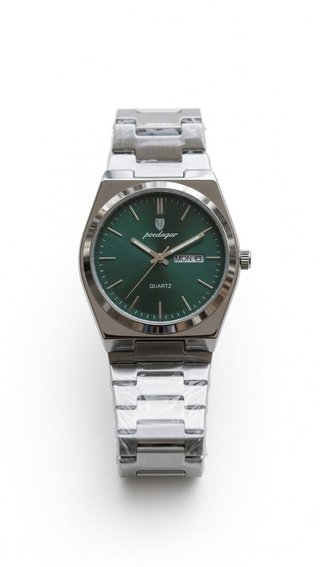 Reloj Poedagar Verde y Plateado