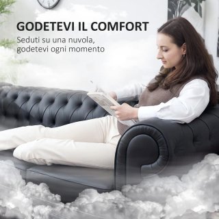 Sofá de 3 plazas estilo Chesterfield con muelles e