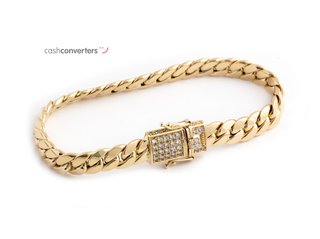 pulsera oro 18k con piedra con circonita