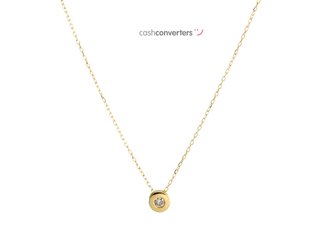 cadena oro 18k con piedra con diamante 22.5cm