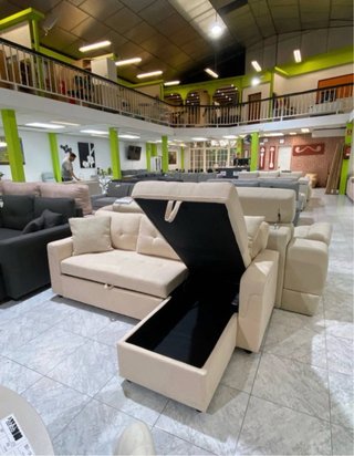 Sofá Cama Perry con Arcon Beige