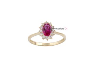 anillo oro 18k con piedra con circonita