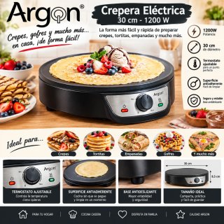 Crepera Eléctrica Argón 30 cm 1200W