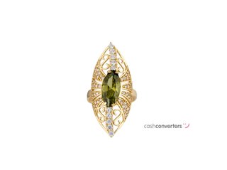 anillo oro 18k con piedra con circonita