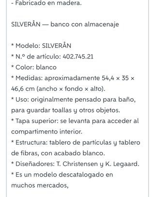 Banco de almacenaje blanco Ikea