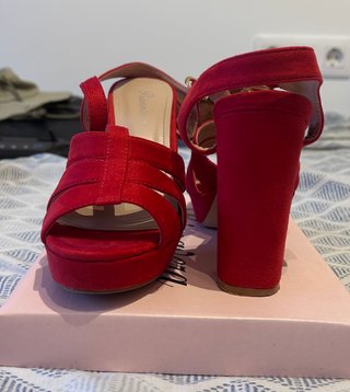 Sandalias Primavera tacón plataforma rojas