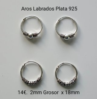 Aros Labrados de Plata 925