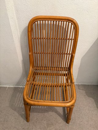 Set de 3 Sillas de Ratán y Bambú estilo Vintage