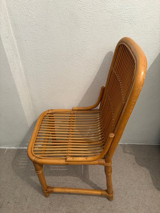 Set de 3 Sillas de Ratán y Bambú estilo Vintage
