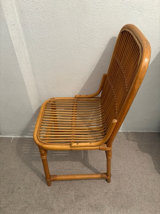 Set de 3 Sillas de Ratán y Bambú estilo Vintage