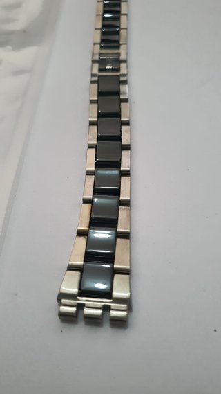 Correa de Reloj Acero y Cerámica Negra