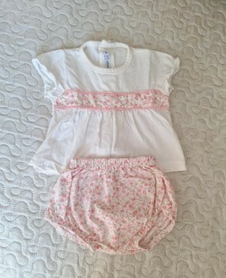 Conjunto Ranita Bebé Blanco y Rosa