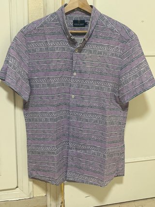 Camisa lila manga corta Green Coast estampada