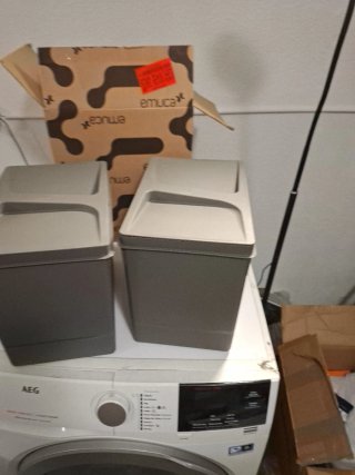 Cubo de Basura Emuca 2x15L Gris