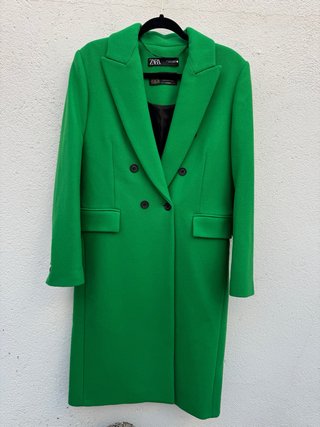 Abrigo verde lana manteco Zara talla S