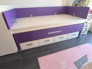 Cama Juvenil con Cajones y Respaldo